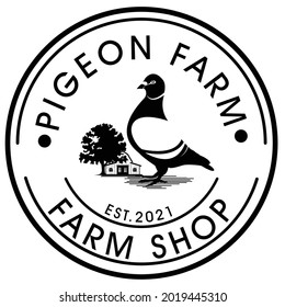 Simple rustic logo of Pigeon for your brand.