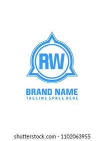 Simple RW initial Logo design template vector illustration