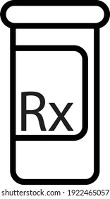 Simple Rx medicine bottle clip art vector illustration