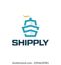 Logotipo de combinación simple de letras S en forma de barco. Este logotipo puede utilizarse para empresas de servicios de transporte.