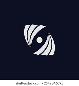 Simple S letter with eye page icon vector illustration.