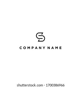 simple s letter logo design vector illustration with line concept