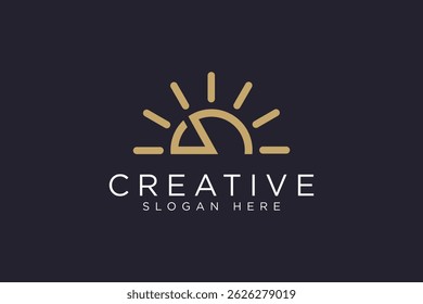 simple s letter sun logo icon vector design template concept
