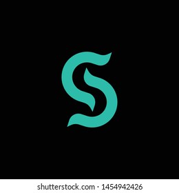 Simple S logo design with black background