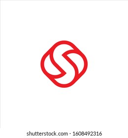 simple S logo design with red.