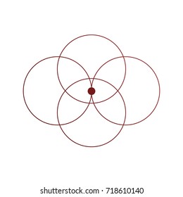 Simple sacred geometry flower of life tattoo sketch.