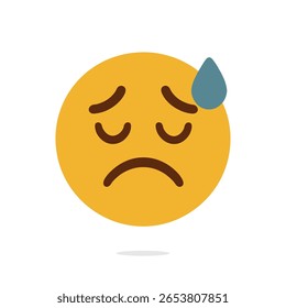 Simples emoji triste com uma lágrima.