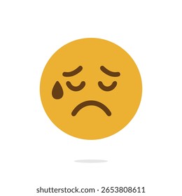 Simples emoji triste com lágrimas.
