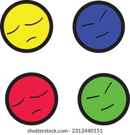 simple and sad emoticon with color