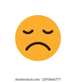 Simple sad face icon designed for various design uses.