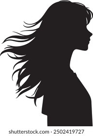 Simple Sad Girl Silhouette Vector