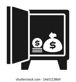simple safe box money icon vector clip art flat design object