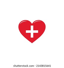 Simple safe heart logo on white background