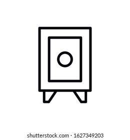 Simple safe line icon. Stroke pictogram. Vector illustration isolated on a white background. Premium quality symbol. Vector sign for mobile app and web sites.