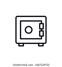 Simple safe line icon. Stroke pictogram. Vector illustration isolated on a white background. Premium quality symbol. Vector sign for mobile app and web sites.