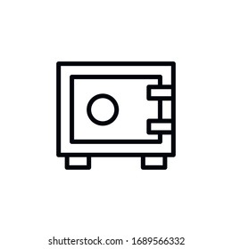 Simple safe line icon. Stroke pictogram. Vector illustration isolated on a white background. Premium quality symbol. Vector sign for mobile app and web sites.