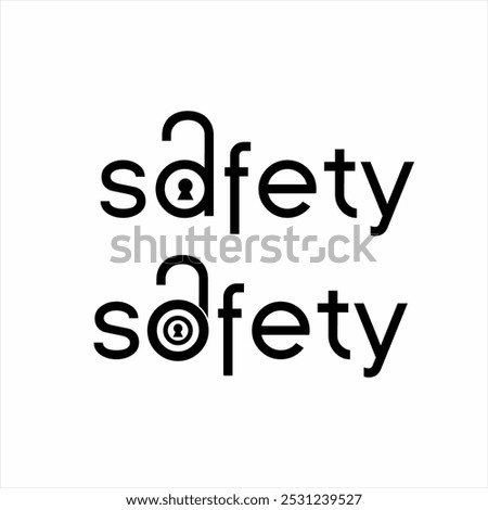 Simple safety logo text set design.