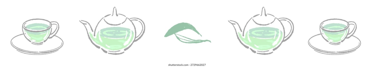 Línea de divisor de olla de té de salvia simple
