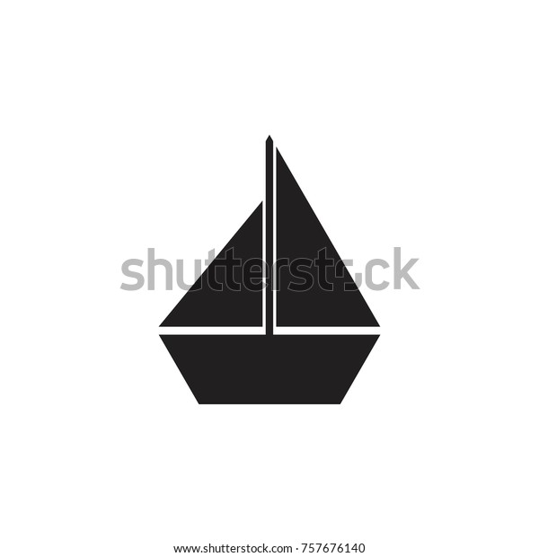 Simple Sail Boat Ship Silhouette Symbol : image vectorielle de stock ... Simple Ship Silhouette