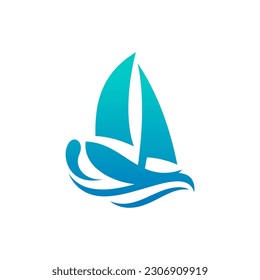 Simple Sailboat dhow sailing boat ship on Sea Ocean template designs