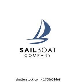 Simple Sailboat dhow ship logo design