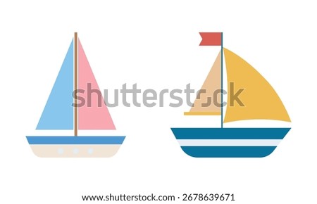 Simple sailboat graphic. vector illustration eps file