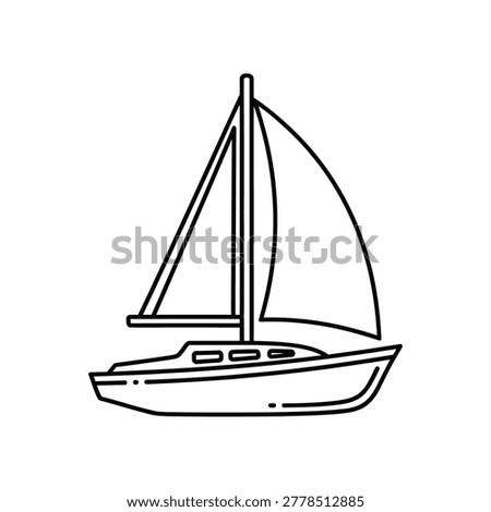 Simple sailboat illustration with single mast and two sails