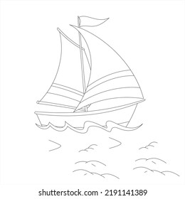 A Simple Sailboat Line Art Design