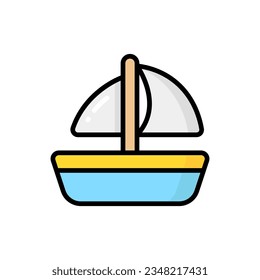 Simple Sailboat lineal color icon. The icon can be used for websites, print templates, presentation templates, illustrations, etc