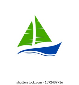 A simple sailboat logo design