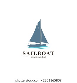 Design-Ideen für einfaches Segelboot-Logo