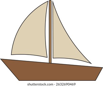 simple sailboat ship flat design vector