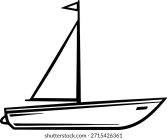 Diseño de ilustración de silueta de Vector de velero simple