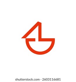 simple sailing boat geometric line symbol vector 