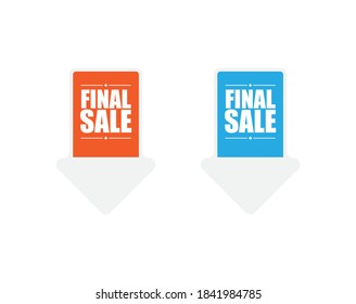 Simple sale banner design. Final sale banner design. Shopping discount sign design. Vector illustration.
