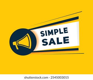 Elemento de Anuncio de venta simple con megáfono. tipo plano de diseño de Vector.