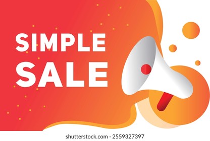 Simple sale banner element vector illustration modern template for retail promotion. Speech bubble icon megaphone.