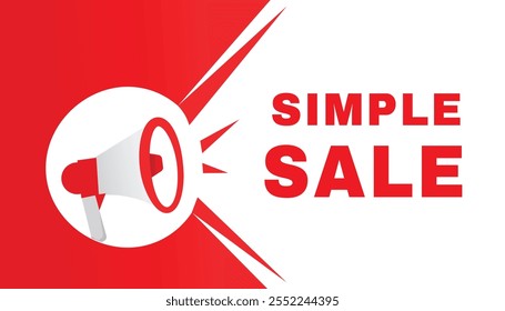 Simple sale banner and icon megaphone announcement vector graphic. Modern style element for advertising announce.