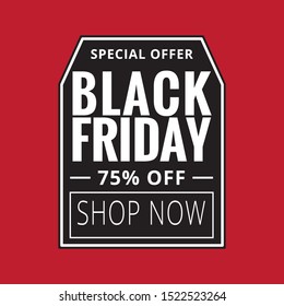 Simple Sale Poster of Black Friday. Black Friday Banner. Vector Illustration