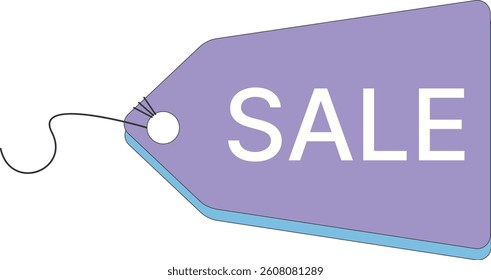 Simple sale tag vector graphic for shopping and retail promotions. This illustration highlights discount and sale elements for marketing and commerce.