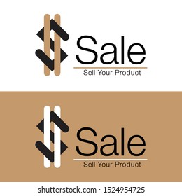 Simple Sales Business Logo, Accounting Symbol, Sales Logo, For Sale Logo Illustration , Economic Illustration Sign, Finance Vector Design