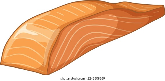 Simple salmon fish isolated cartoon illustration