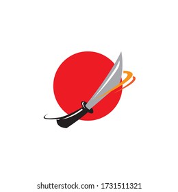Simple samurai logo design concept. Vector