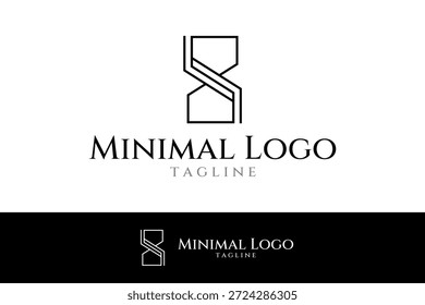 Vector simple del icono del logotipo del reloj de arena en diseño de estilo de línea