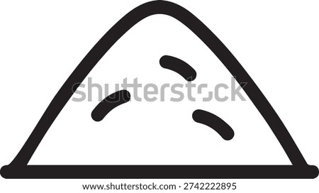 Simple sand pile dirt mound construction icon