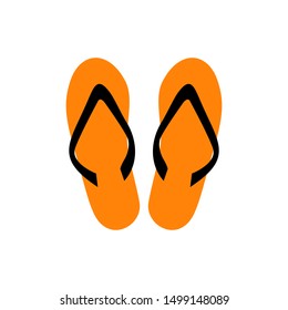 simple sandals vector design orange color