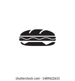 Simple sandwich flat icon design vector