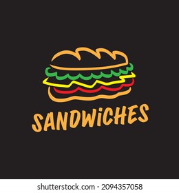 Logo simple de sandwich para neón