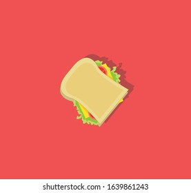 A simple sandwich vector with cheese tomato and lettuce