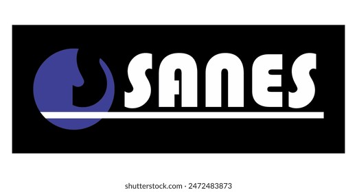 Simple SANES text, free design, logo icon.